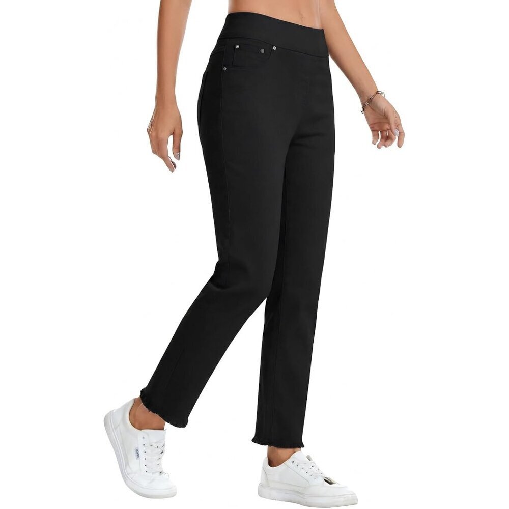 Women’s Stretchy Pull-On Jeans High Waist Tummy Control with Pockets